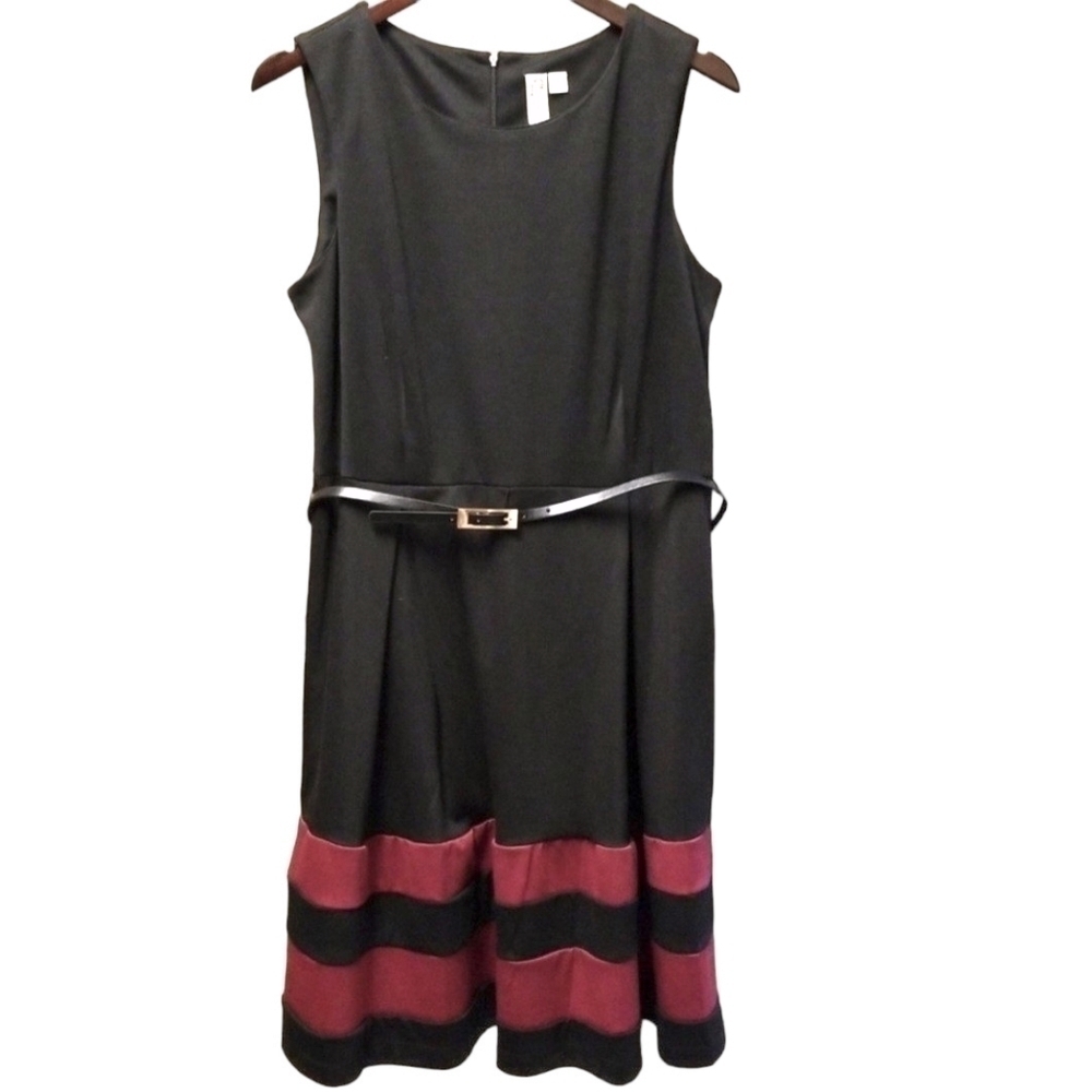 Emma & Michelle Black & Burgundy Dress - Size 10
